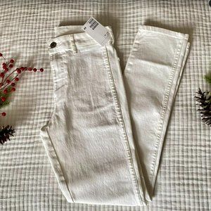 H&M White Skinny High-Waisted Jeans
